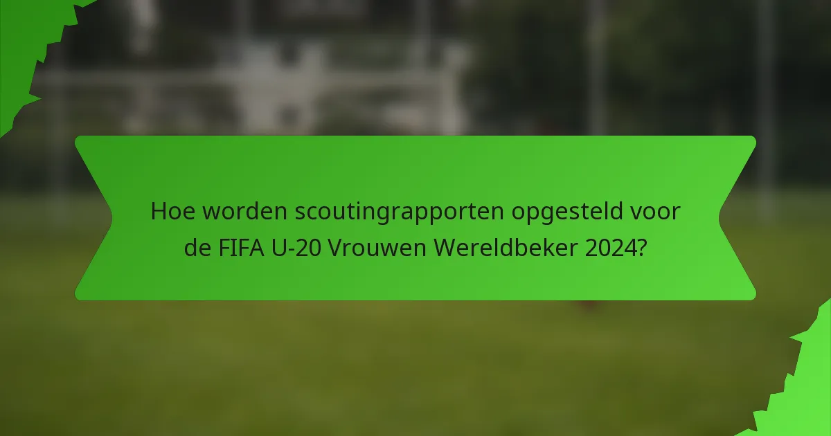 Hoe worden scoutingrapporten opgesteld voor de FIFA U-20 Vrouwen Wereldbeker 2024?